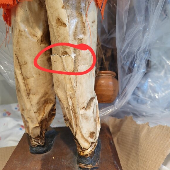 Mexican Folk Art 2 Cartonería 19" Figures Jalisco region Paper Mache man woman - Picture 11 of 11